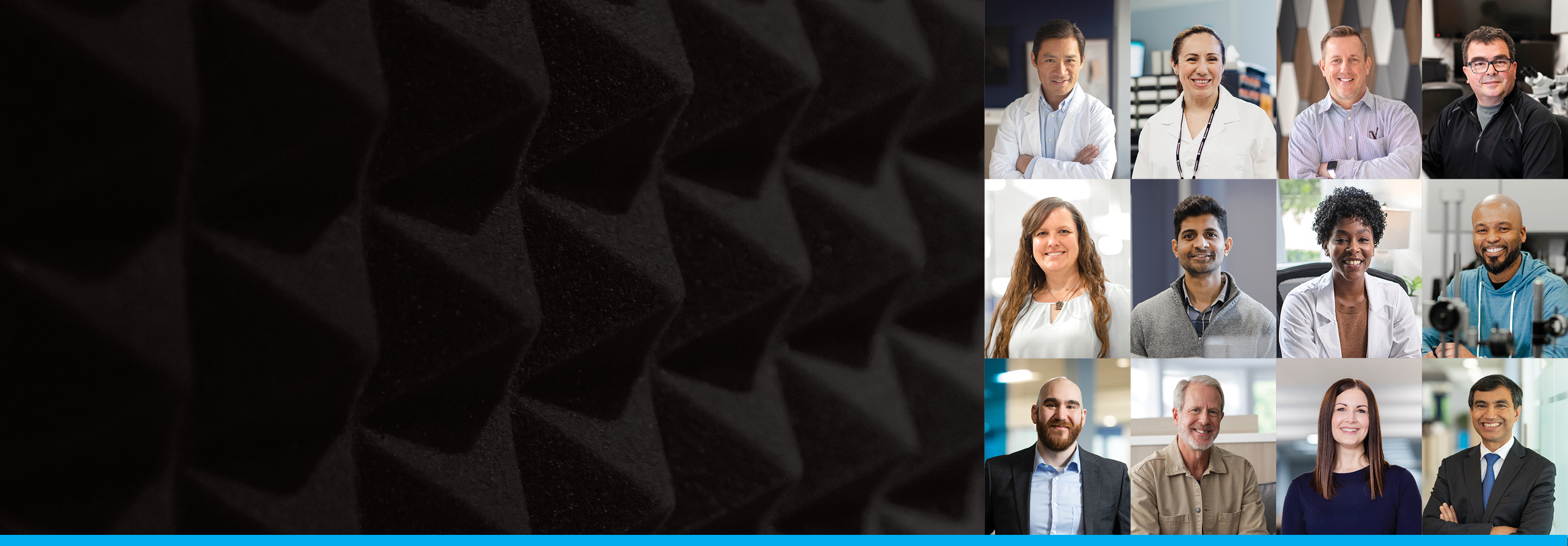 Black background with faces of Starkey employees